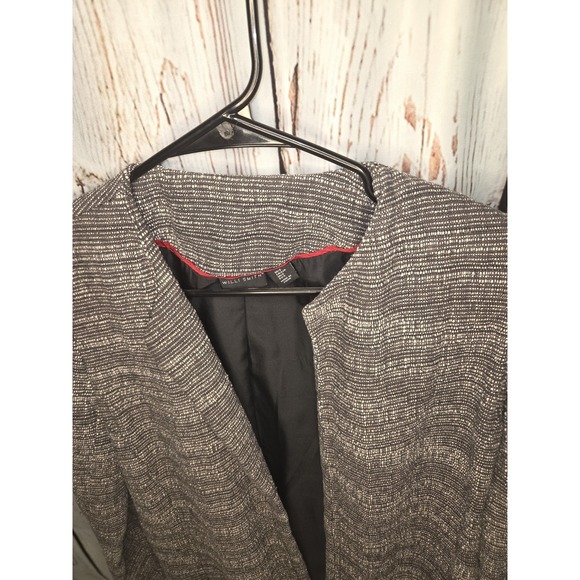 Willi Smith Women's Small Cardigan Open Front‎ Heavy Black Coat Jacket - Picture 3 of 5